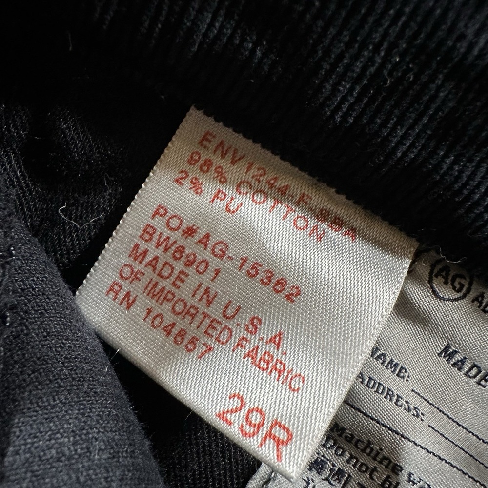AG Adriano Goldschmied Jeans Womens 29 Black Premiere Skinny Straight Corduroy - Picture 3 of 10